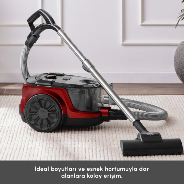 Karaca Vantuz High Force Kırmızı Toz Torbasız Elektrikli Süpürge - Görsel 4