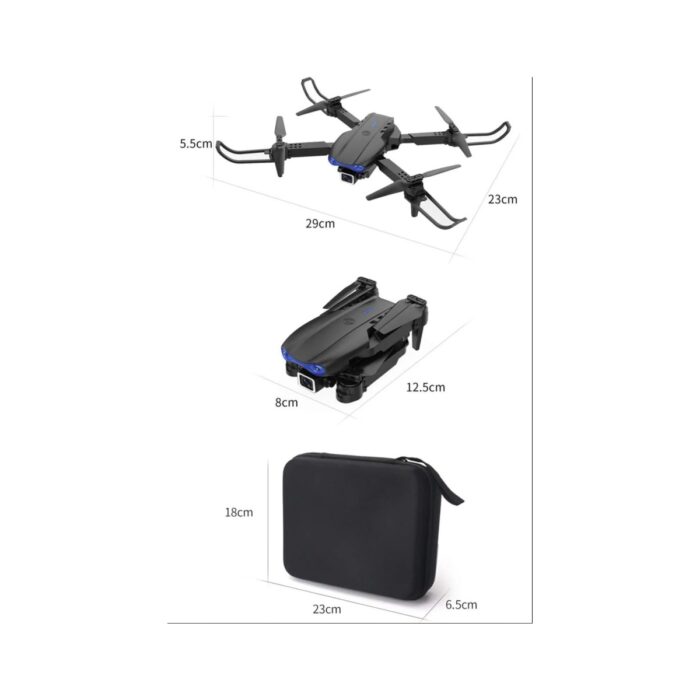 Zelia Wear 100 Mt. Engel Kaçınma Wifi 2 Kamera Hd Katlanabilir Drone - Görsel 2