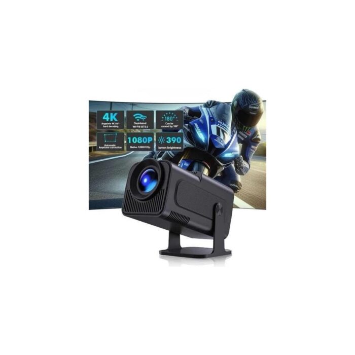 Poebgo Family's Android Projeksiyon Siyah Taşınabilir Sinema Projektörü 4K 1080P Ev Sineması Bluetooth - Görsel 3