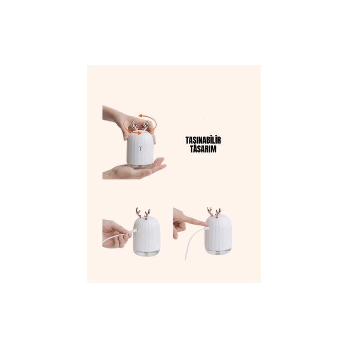 AyrStore Renkli LED Işıklı ve Sürekli Spreyli Masa Nemlendirici - Görsel 3