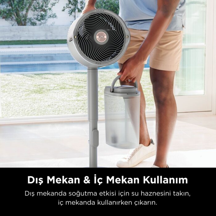 Shark Flexbreeze Promist Taşınabilir Buharlı Fan – Iç ve Dış Mekan Uyumlu, Siyah - Görsel 5