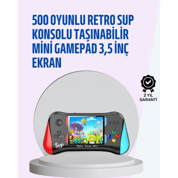 AyrStore Taşınabilir Oyun Konsolu – 3,5" Ekranlı ve 500 Oyunlu - Görsel 1