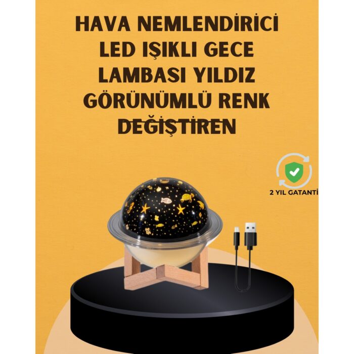 110001237060588.jpg AyrStore Projektör Işıklı, Aromaterapi Uyumlu Mini Masaüstü Hava Nemlendirici Cihaz - Görsel 1