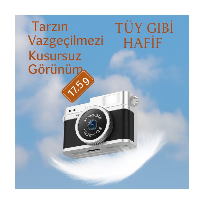 Qasul Vintage Mini Dijital Fotgraf Makinesi 1080P 0.96 Inç Ekranlı LED Işıkl - Görsel 2