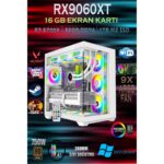 Apphirex TCW99 Ryzen 7 5700X 32GB 1tb M.2 SSD RX9060XT 16GB 27'' 300HZ Sıvı Soğutmalı Beyaz Masaüstü Oyuncu Bilgisayarı Hazır Sistem - Görsel 2