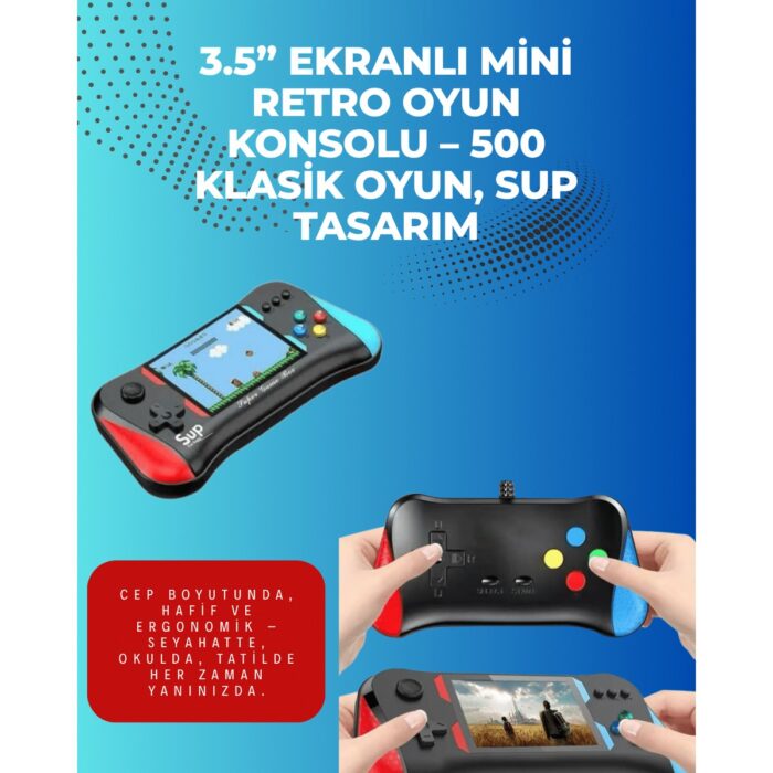 110001238212963.jpg AyrStore 500 Retro Oyunlu Taşınabilir El Konsolu – X7M Modeli - Görsel 1