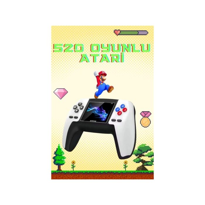 AyrStore Retro Konsol P5 Uyumlu Taşınabilir 520 Oyunlu Kablosuz Game Stick - Görsel 2