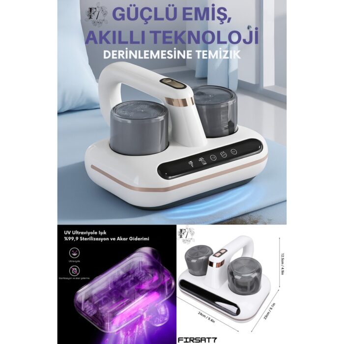 Ultrasonik Akıllı Uv Süpürge Yatak Halı Koltuk Için Sessiz Güçlü Emiş Teknolojisi Şarjlı Süpürge - Görsel 1