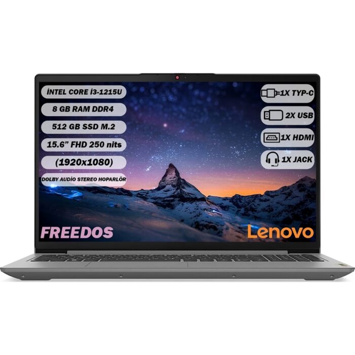 Lenovo Ideapad 3 i3-1215U 8 GB 512 GB SSD 15.6" FHD FreeDos 82RK0181TX - Görsel 1