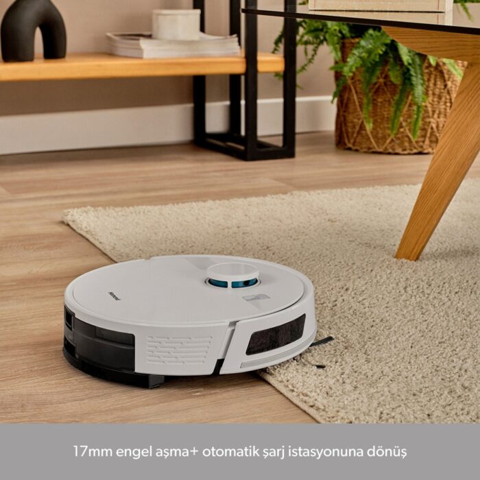 Homend Alex Laser Power 1289H Otomatik Boşaltım Sistemli Yeni Nesil Moplu 5 KPA Robot Süpürge Beyaz - Görsel 2