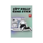 AyrStore Çift Oyun Kollu 4K Hd Ekran Nostaljik 20.000 Oyunlu Beyaz Game Stick