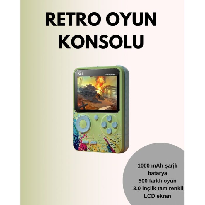 110001238878234.jpg AyrStore Tv Bağlantılı 500 Oyunlu Mini Gameboy Konsol - Görsel 1