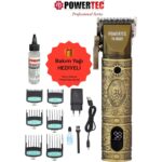Powertec TR-8500 Kablosuz Saç ve Sakal Tıraş Makinesi – Altın, Hızlı Şarjlı, Dijital Göstergeli Profesyonel Model