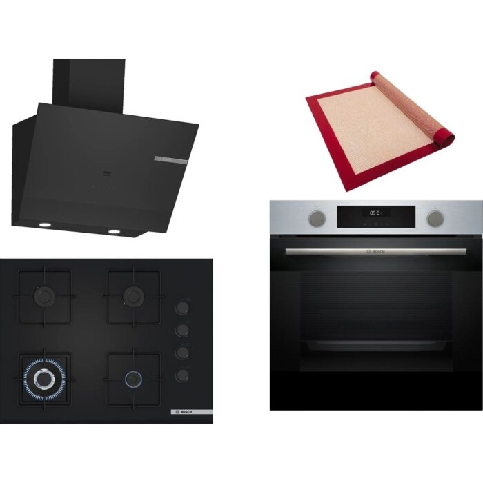 110001239567367.jpg Bosch Siyah 3 Lü Ankastre Set 458 ( HUA717BR0T - POH7C6P30O - DWK67PJ60T ) 67CM Wok Bek Ocak - Buhar Destekli Inox Fırın - Pişirme Matı ile - Görsel 1