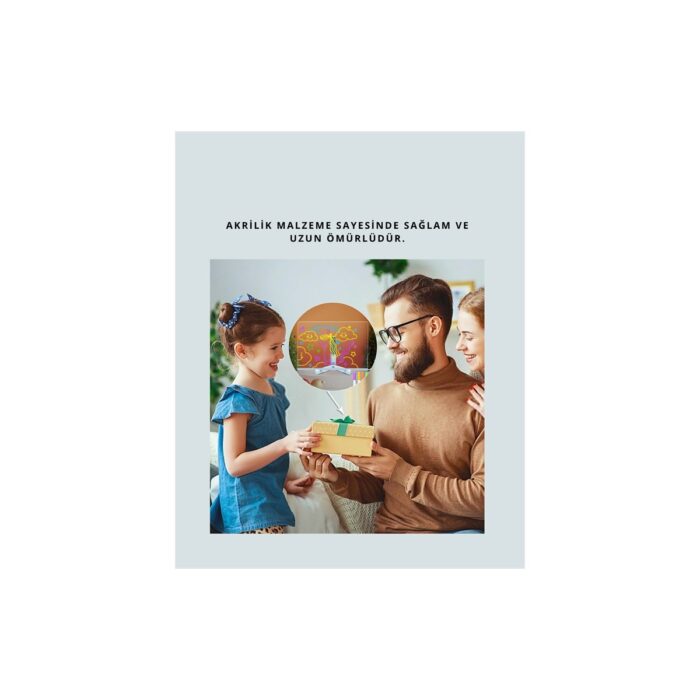 LED Işıklı Şeffaf Yazı Tahtası – Neon Etkili Akrilik Pano, Silinebilir, 7 Renkli Kalemli, 30 - Görsel 5