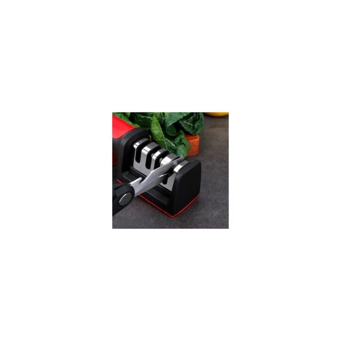 AyrStore 4 Aşamalı Kaymaz Tabanlı Hızlı Bıçak ve Makas Bileme Aracı - Keskin ve Pratik Kullanım - Görsel 2