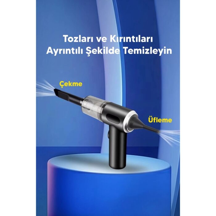 Enseb Taşınabilir Kablosuz Elektrikli El Süpürgesi- Ev, Ofis, Araba ,klavye Temizliği Için Ideal - Görsel 3