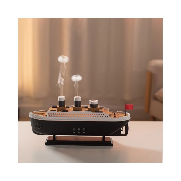 110001243536507.jpg Titanic Aromaterapi Hava Nemlendirici Gemi Buhar Makinesi LED Işıklı Aromaterapi Difüzörü - Görsel 1