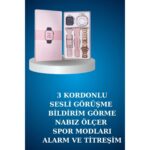 Brf Kablolu Bluetooth Kulaklık ve Kadınlara Özel Bileklik Hediyeli Yeni Nesil Akıllı Saat 3 Kordonl - Görsel 3