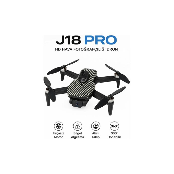 110001244724589.jpg Wirkmarkt J18 Pro Katlanabilir Akıllı Drone Hd Kameralı, 360° Engel Algılama,taşıma Çanta Hediyeli - Görsel 1