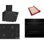 Bosch Siyah 3 Lü Ankastre Set 476 ( HJG852YB0T - POP7C6P30O - DWK67PJ60T ) 67CM Ocak - 3D Fry Hava ile Kızartma - Pişirme Matı ile