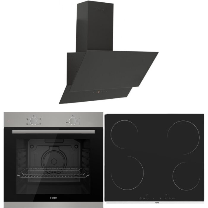 110001244926710.jpg Ferre Xe Serisi Siyah Ankastre Set (XE61MDV-MS261 Vitroseramik Elektrikli OCAK-SFMM600) - Görsel 1