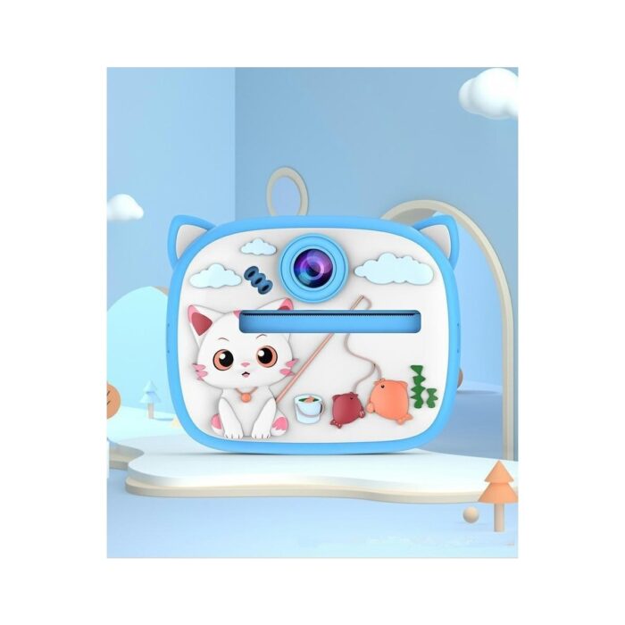 110001245218660.jpg Bonjux Kedi Temalı Anında Baskılı Çocuk Kamerası Print Kamera | Çift Kamera, 2,0″ Ekran, Silikon Kılıf - Görsel 1