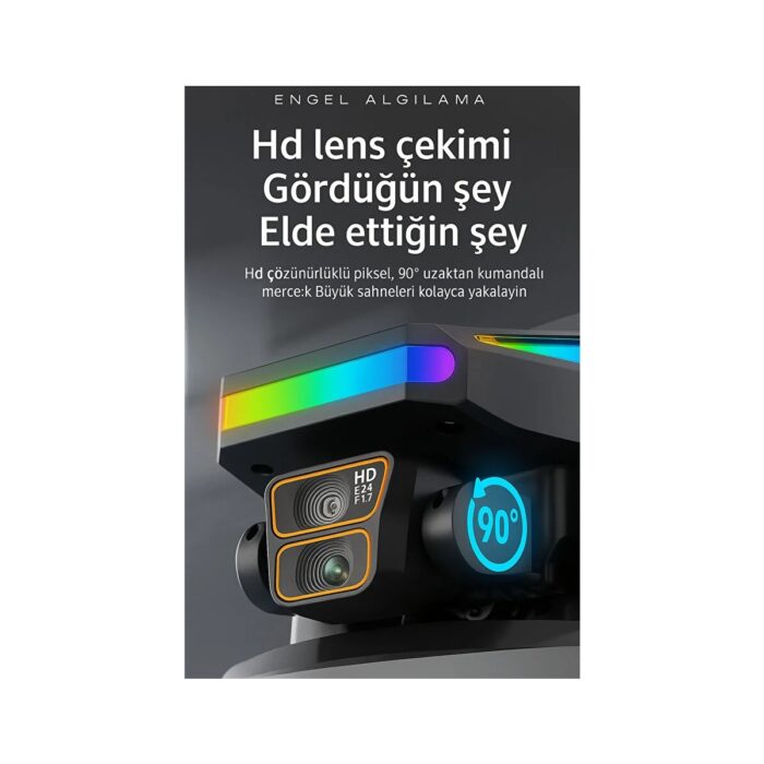 Wirkmarkt S5 Pro Katlanabilir Drone Fpv Mobil Takip, Akrobatik Uçuş, Brushless Motor Içerik Üretimi (Çantalı) - Görsel 4