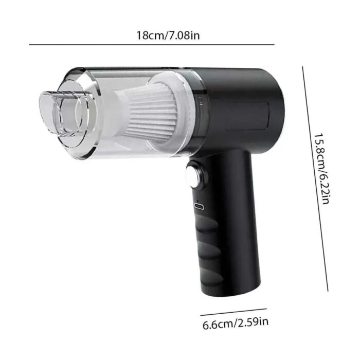 AyrStore Mini Vakumlu Type C Şarjlı Araç Süpürgesi El Süpürgesi Şarjlı Çok Fonksiyonlu 5500 Pa - Görsel 4