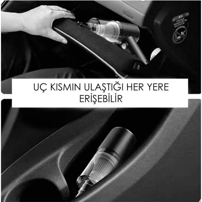 AyrStore 3 In 1 Şarjlı Kablosuz Vakumlu El Araba Süpürgesi Araç Ev Ofis Süpürgesi - Görsel 5