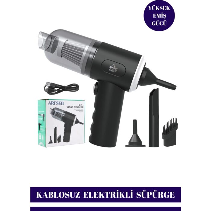 AyrStore Taşınabilir Kablosuz Elektrikli El Süpürgesi- Ev, Ofis, Araba ,klavye Temizliği Için Ideal - Görsel 1