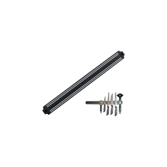 110001245656853.jpg AyrStore Mıknatıslı Bıçak Tutucu Stand - 38 cm - Siyah - Paslanmaz Çelik - Mutfak Düzeni - Güvenli Bıçak Saklama - Tezgâh Düzeni - Modern Tasarım - Görsel 1