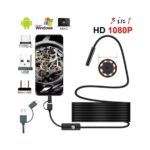 E-Woman Endoskop 3 In 1 Yılan Kamera USB Micro USB Type-C 20 Metre Sert Kablo - Lisinya