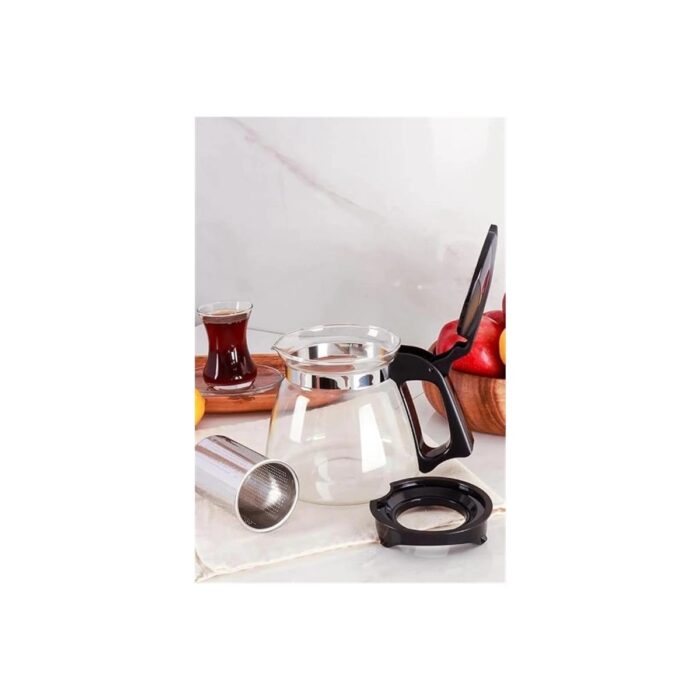 AyrStore Isıya Dayanıklı Borosilikat Cam Demlik, Kendinden Süzgeçli, Şık Tasarım (900 Ml) - Görsel 2