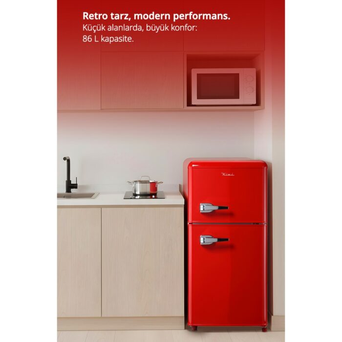 Kiwi KRF-2586 86 Lt Mini Buzdolabı – 30 Litre Buzluk Enerji Tasarruflu & Düşük Gürültü - Görsel 3