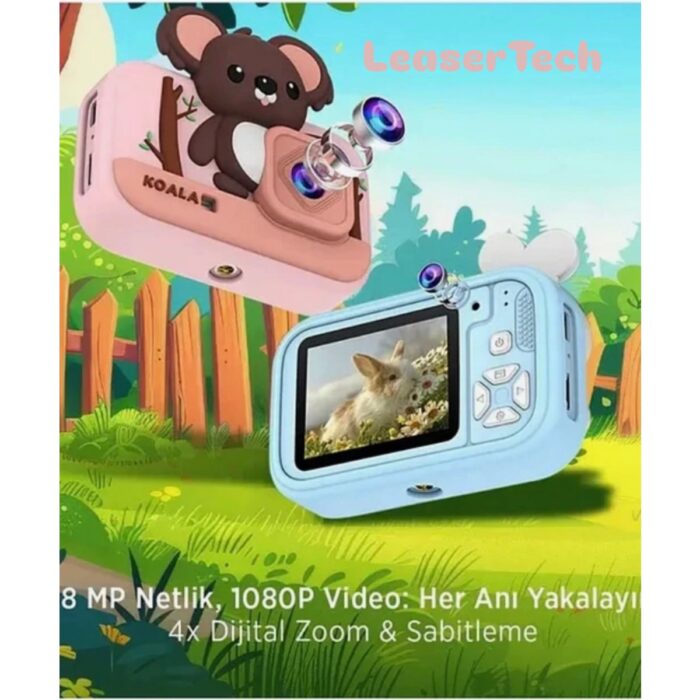 Kensa Dijital Fotoğraf Makinası Çocuk Fotoğraf Makinası Mini Kamera Mp3 Çalar / Retro Oyunlar / Ön Kamera - Görsel 1