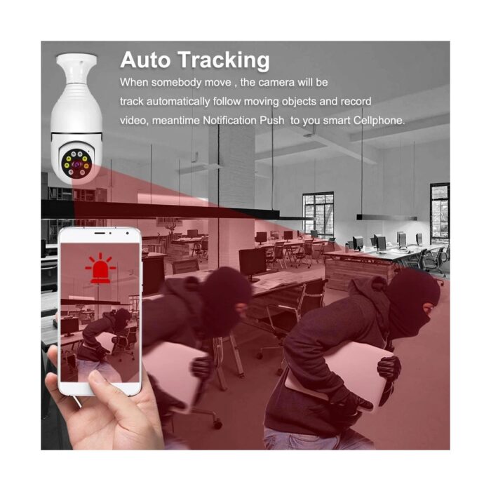 Fırsatkolik Wifi 360 Panoramik Ampul Kamera Güvenlik Kamerası Çift Wifi 360 Derece Gece Görüşlü - Görsel 3