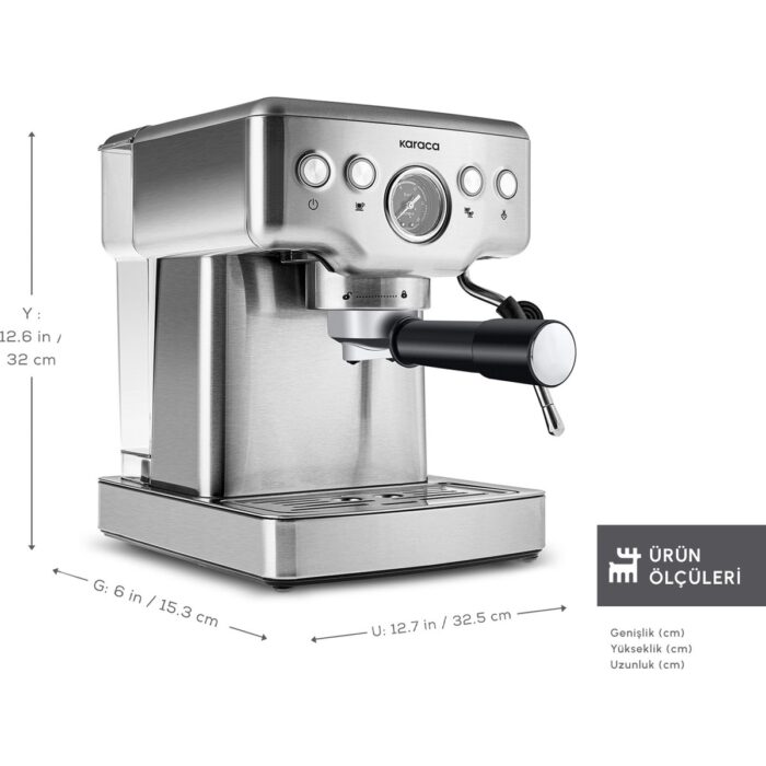 Karaca Coffee Art 1353 Süt Köpürtücülü 20 Bar Basınçlı Espresso, Latte Cappuccino Americano Makinesi - Görsel 2