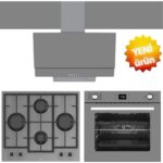 Ferre ve Afm Tech Markalı / Greyton Gri - Antrasit Cam Ankastre Set ( LN388 + FM3407 + FM7710)