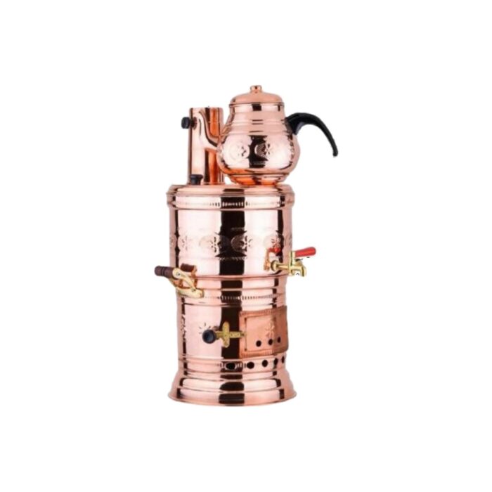 Airobazar Bakır Semaver Odunlu Kömürlü Tombik Bakır Semaver - Görsel 2