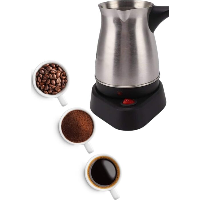 Elektrikli Cezve 800 Watt Paslanmaz Çelik Türk Kahve Makinesi Saplı - Görsel 3