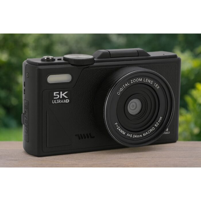 Msy Elektronik 5k UHD 75 Mp Dijital Kamera | 18X Zoom | Retro Tasarım | Vlog & Seyahat Fotoğrafçılığı (Siyah) - Görsel 4