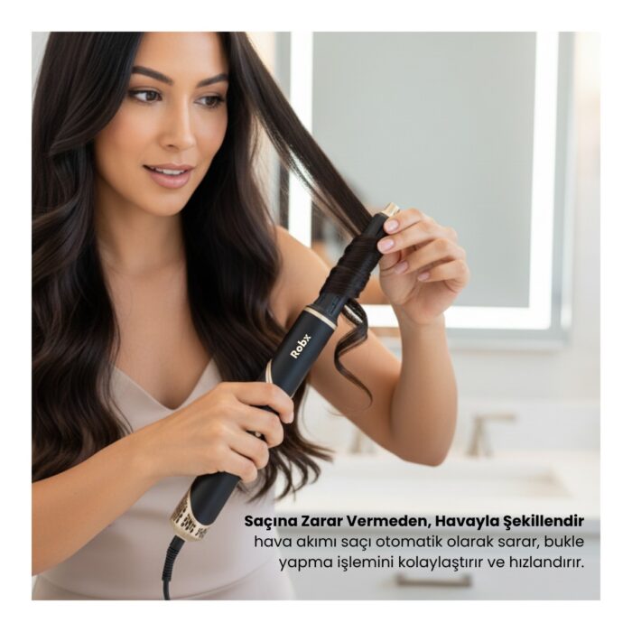Robx 818  11 Başlık Multi Styler Hava Üflemeli Saç Şekillendirme Kurutma Çok Fonksiyonlu Ultra Set - Görsel 3