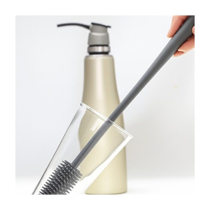 Silikon Uzun Saplı Kavanoz Yıkama Fırçası 360° Dönebilen Başlık - Görsel 2