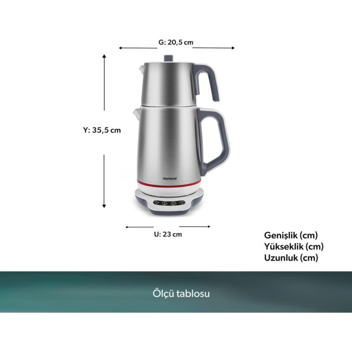 Homend Royaltea 1709H Konuşan Çay Makinesi (Dokunmatik Baza) - Görsel 2