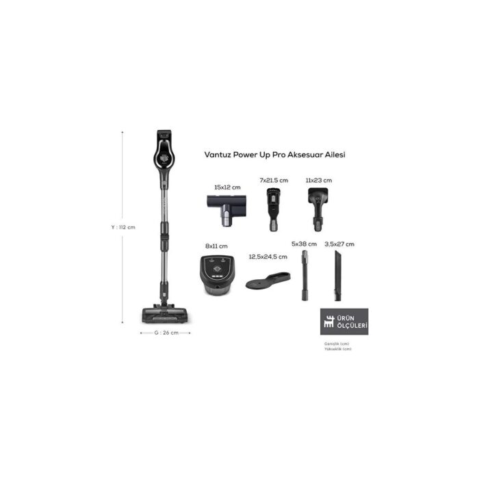 Karaca Şarjlı Vantuz Power 2000 Mah Pil Gücü  H.e.p.a 13 Filtre 60 Dakika Çalışma Power Max Motor LED Işıklı Turbo Fırça - Görsel 2