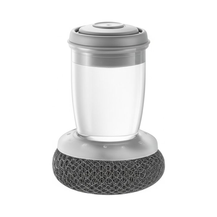 Deterjan Hazneli Telli Bulaşık Fırçası 2'li Telli Set Pratik Pompalı - Görsel 2