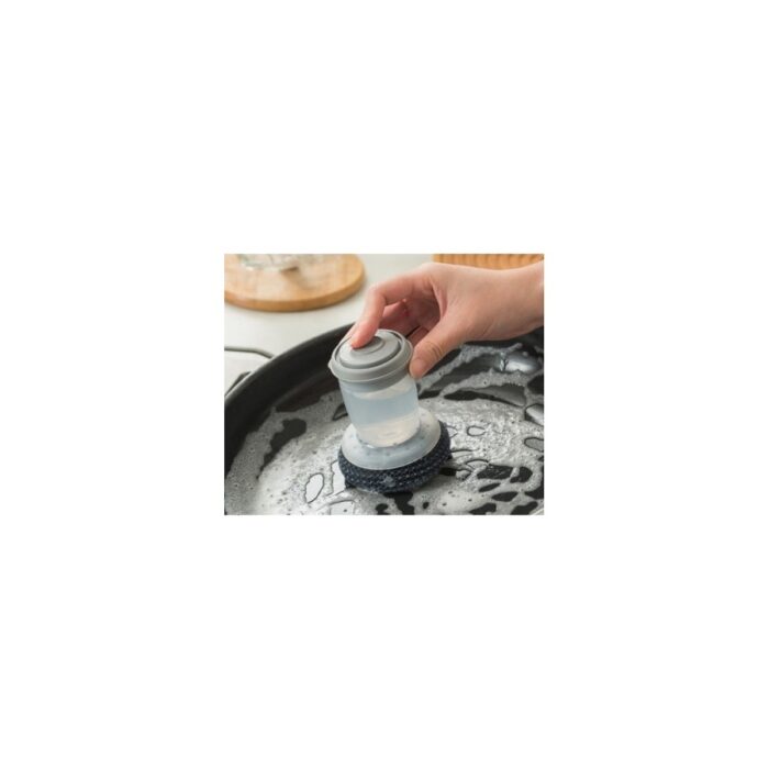 Deterjan Hazneli Telli Bulaşık Fırçası 2'li Telli Set Pratik Pompalı - Görsel 4