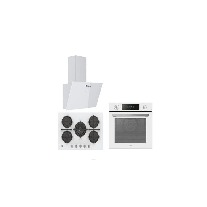 110001251457980.jpg Hoover 3'lü Ankastre Set 5 Gözlü 75 cm Gaz Ocaklı - Beyaz (HO3158W FIRIN/HVG74WK3W OCAK/HDG6C1GWTK Davlumbaz) - Görsel 1