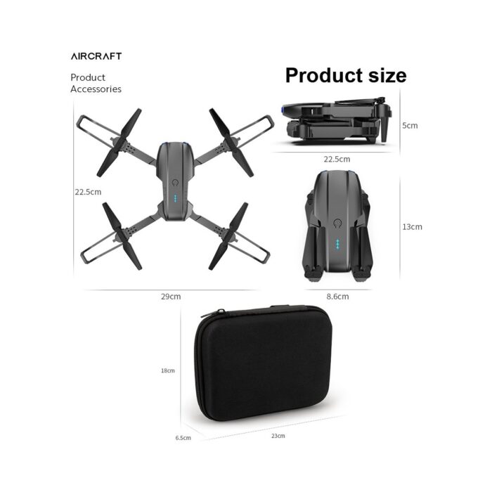 Çeşithane E99 4K Fpv Mini Drone | Katlanabilir Geniş Açı Kameralı, Akıllı Takip Özellikli Rc Drone | Taşıma Çantalı Quadrocopter - Görsel 2